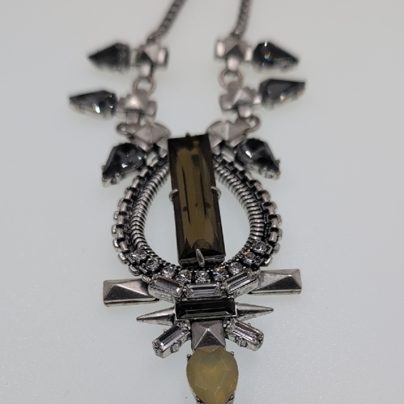 Stella & Dot Silver Black Abstract Owl Pendant Necklace - Picture 2 of 7